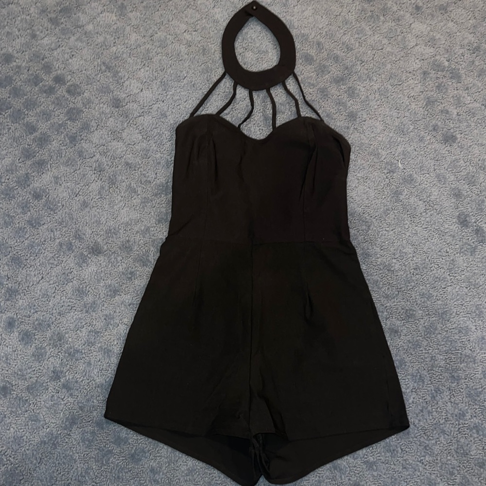 Black Halter Romper Size Medium